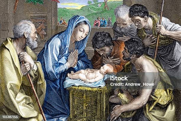 Adoration Of The Shepherds Nativity Stock Illustration - Download Image Now - Nativity Scene, Christmas, Jesus Christ