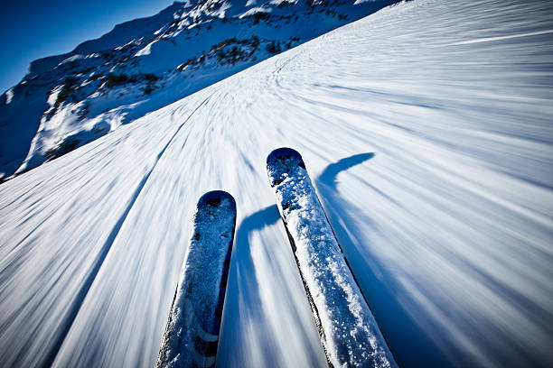 istock Alpine downhill skiing on sunny day 155387642