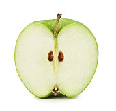 Green Apple cross section. Clipping Path included