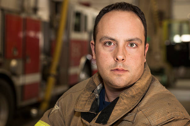istock Portrait of firefighter 155387817