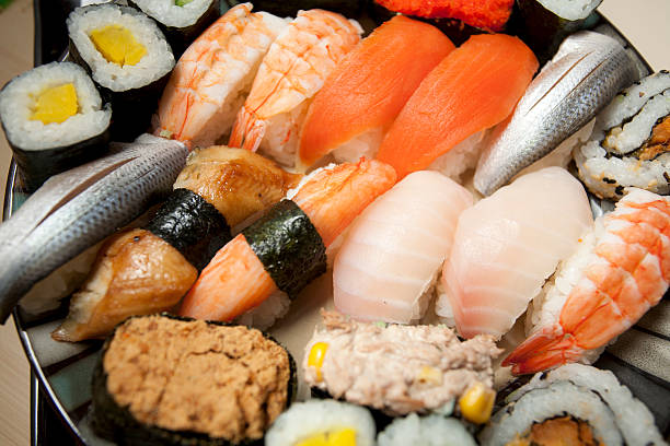 istock Different varieties of Sashimi and Sushi 155388151