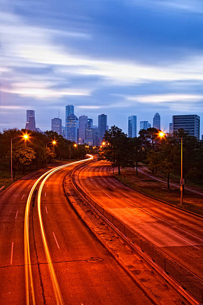 istock Houston, Highway by Night and Skyline 155388213