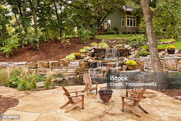 Perfect Backyard Landscaping Stock Photo - Download Image Now - Landscaped, Yard - Grounds, Residential Building