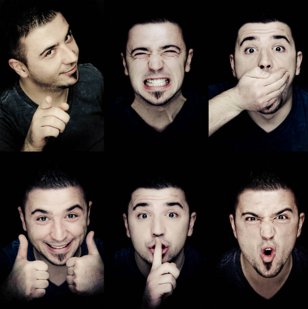 istock Young man collection of expressions 155388538