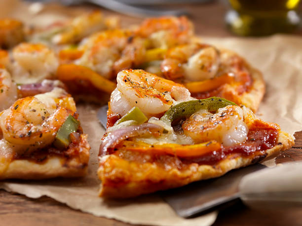 istock Grilled Shrimp and Roasted Pepper Pizza 155388546