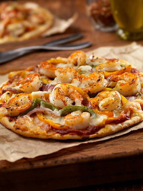 istock Grilled Shrimp and Roasted Pepper Pizza 155388755