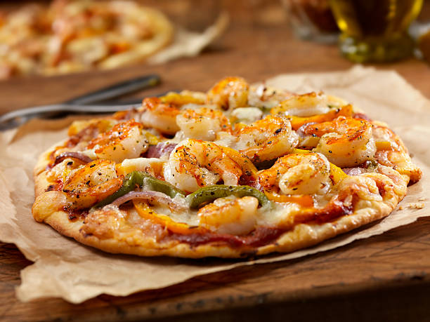 istock Grilled Shrimp and Roasted Pepper Pizza 155388803