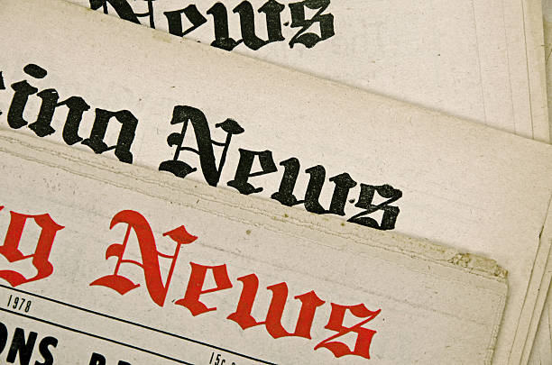 istock Group of newspapers with old yellow pages 155388886