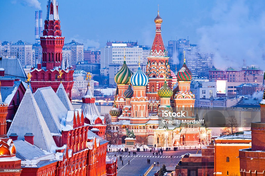 Москва в зимние ночи - Стоковые фото Москва роялти-фри
