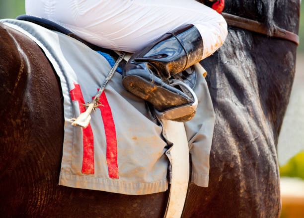 istock Jockey on Horse at Race 155389101