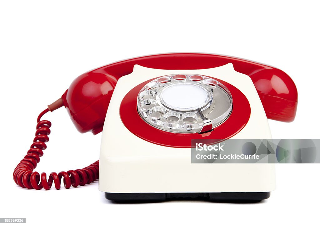 Rote und weiße Telefon - Lizenzfrei Bakelit Stock-Foto