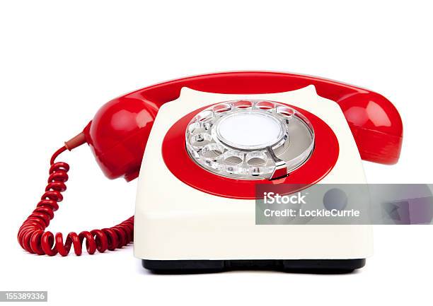Rote Und Weiße Telefon Stockfoto und mehr Bilder von Bakelit - Bakelit, Rot, Telefon