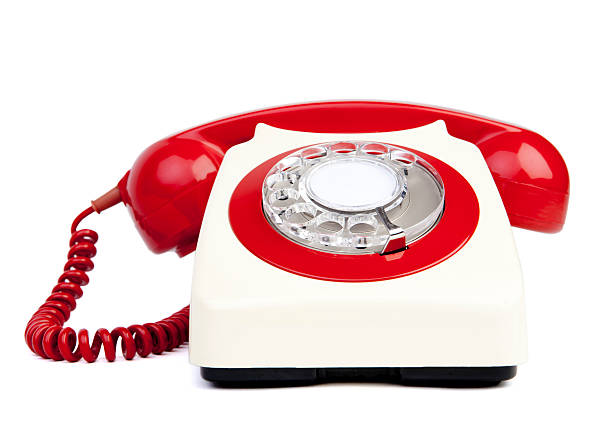 istock Red and white telephone 155389336