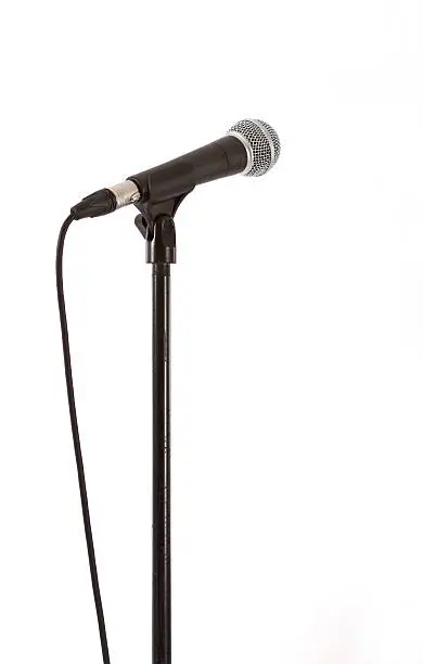 Photo of Microphone with clipping path isolated on white