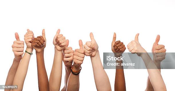 Thumbs Up Hände Hoch Stockfoto und mehr Bilder von Daumen hoch - Daumen hoch, Weißer Hintergrund, Freisteller – Neutraler Hintergrund