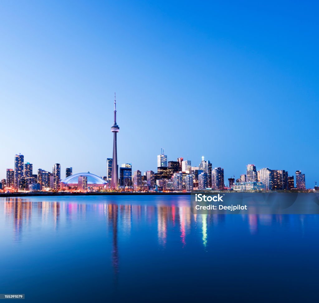 Toronto City Skyline at Night in Canada  Toronto Stock Photo