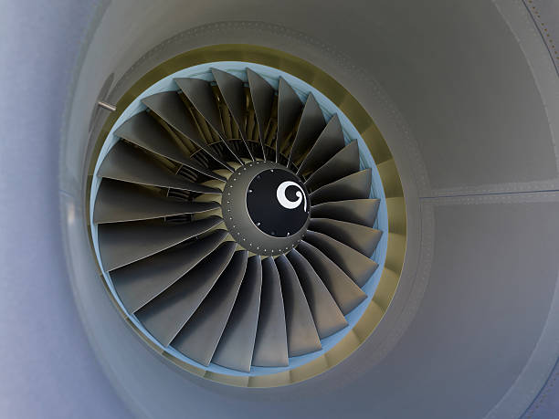 istock Turbine blades of a commercial jet engine 155391162