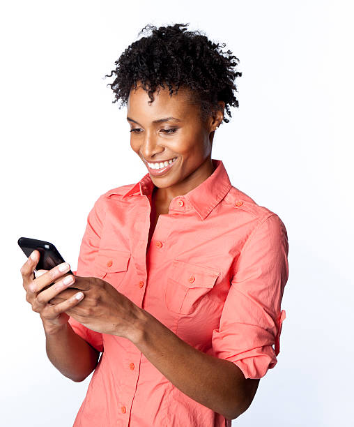 istock mixed race woman on cell phone 155391169