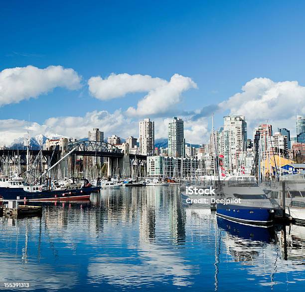 캐나다 밴쿠버 시내 스카이라인 밴쿠버 하버에 대한 스톡 사진 및 기타 이미지 - 밴쿠버 하버, 0명, 계류