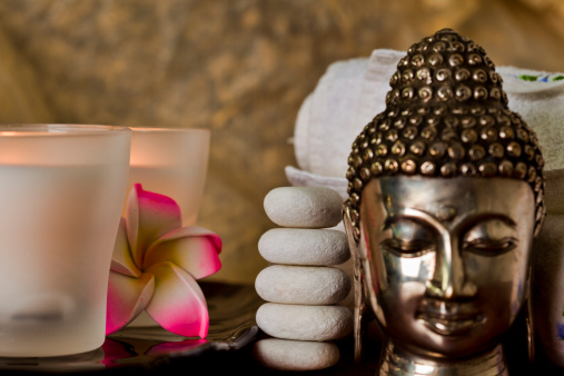 Candle and Buddha for healt spa