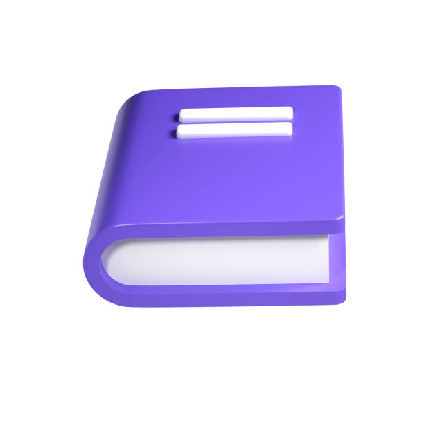 istock 3d violet cute empty notepad book stationery for school isolated background with clipping path. Simple render illustration. Design element for posters, banners, calendar and greeting card 1553917509