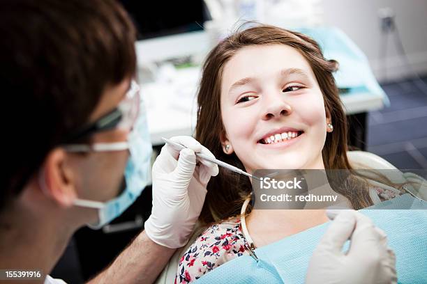 Jovem Visita De Dentista - Fotografias de stock e mais imagens de Adolescente - Adolescente, Dentista, Felicidade