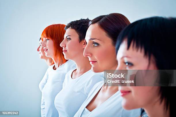 Women In A Row Stock Photo - Download Image Now - Adult, Adults Only, Aspirations