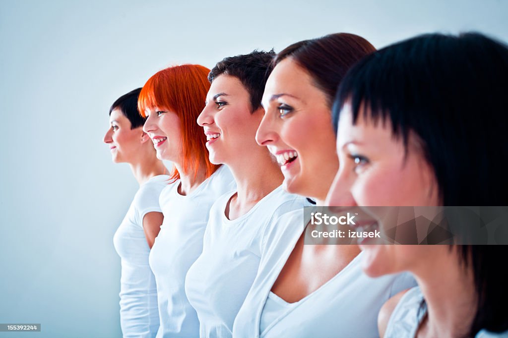 Woman in a row  Adult Stock Photo