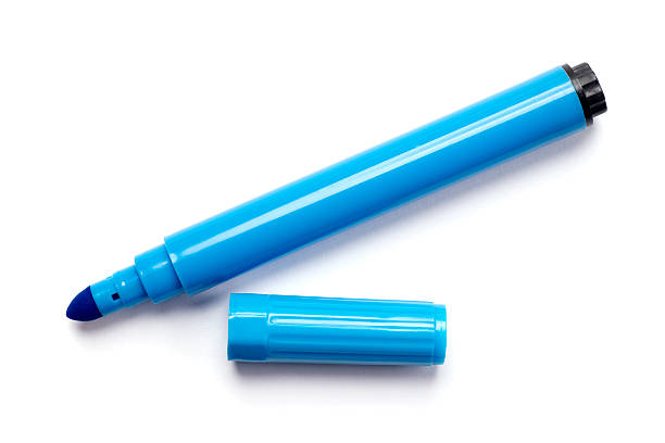 Blue Marker Pen Isolated on White stock photo