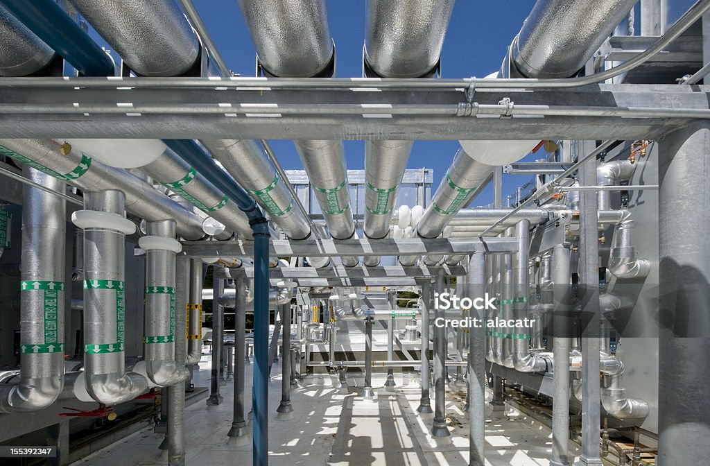 Cobertura Industrial sistema de climatização (HVAC) - Foto de stock de Ar-condicionado royalty-free