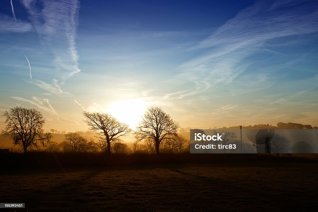 Lever de soleil de terres agricoles gallois - Photo de Agriculture libre de droits