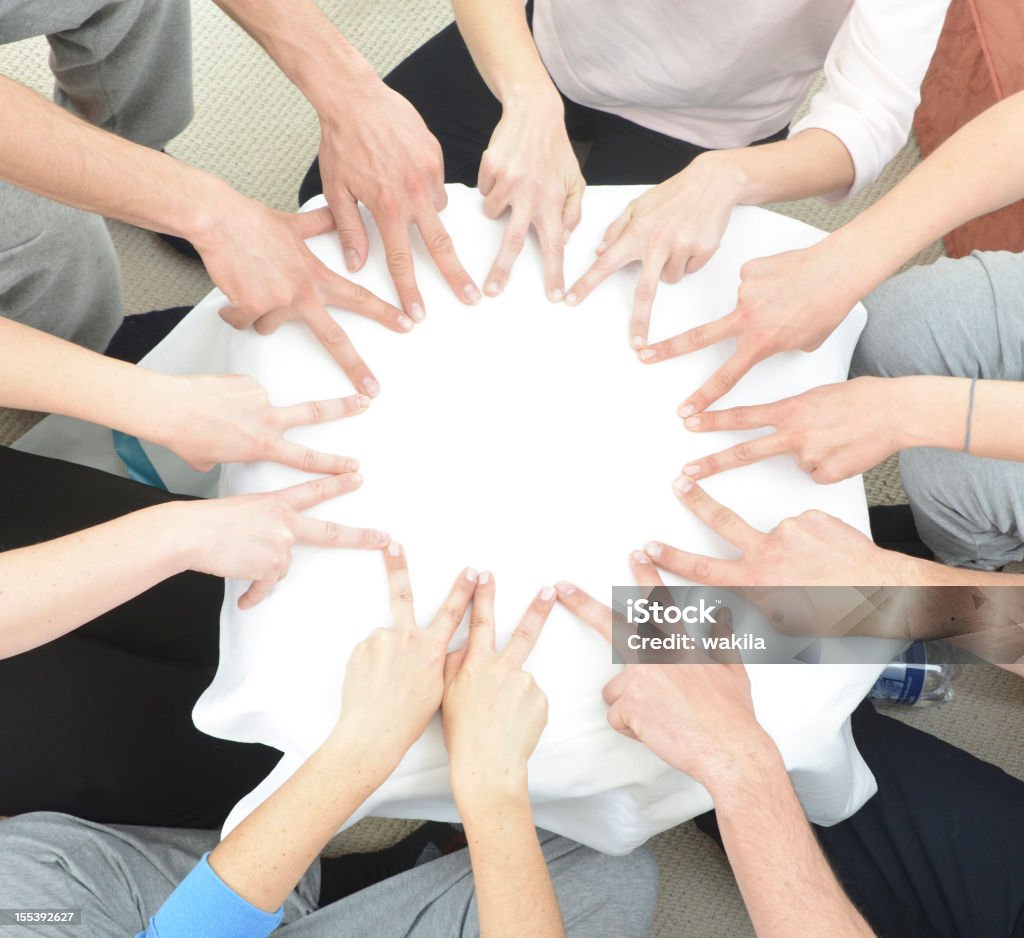 Teamarbeit Hände Gebäude star in circle mit Fingern Sternförmig - Lizenzfrei Kraft Stock-Foto