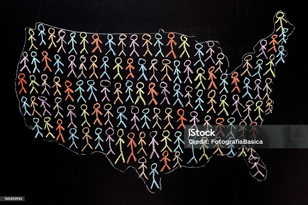 American populacji - Zbiór ilustracji royalty-free (Mapa)