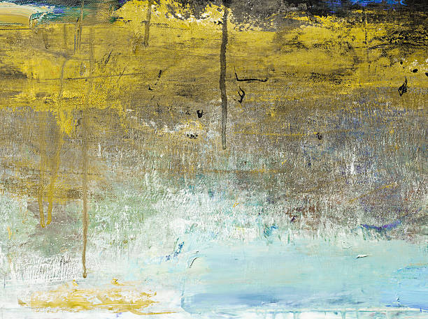 Abstract painted yellow  and bluegrayed out art backgrounds.