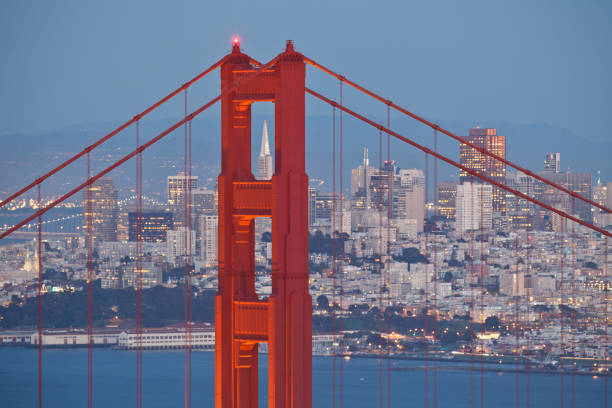 istock Golden Gate Bridge and San Francisco Skyline at Dusk 155393454