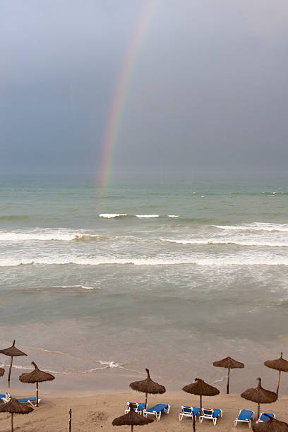 istock Stormy Sea And Rainbow In Mallorca 155393522