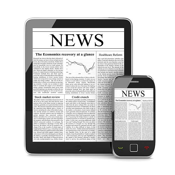 Blank Daily Newspaper isolated on white background, Daily Newspaper mock-up concept