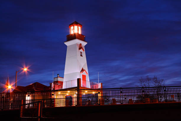 Lighthouse in blue hour at night
