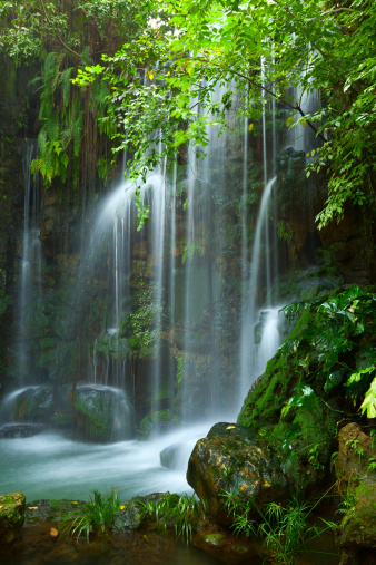 Beautiful waterfall in Tropical Rainforest.