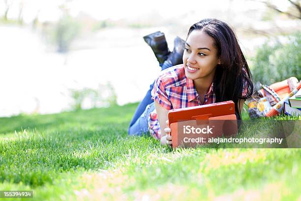 Student Using Digital Tablet Stock Photo - Download Image Now - Summer, University Student, E-Reader