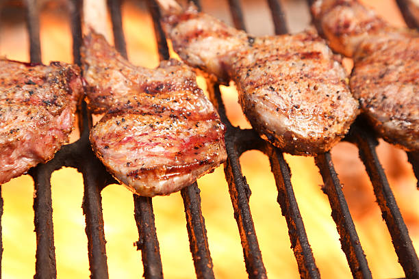 istock Rack of Lamb on Grill 155395076
