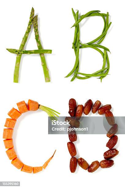 Abcd - Fotografias de stock e mais imagens de Alfabeto - Alfabeto, Comida, Legumes