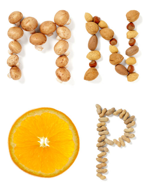 mnop - alphabet letter n food fruit foto e immagini stock