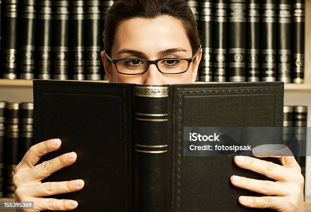 Woman In The Library Stock Photo - Download Image Now - One Woman Only, Professor, Women