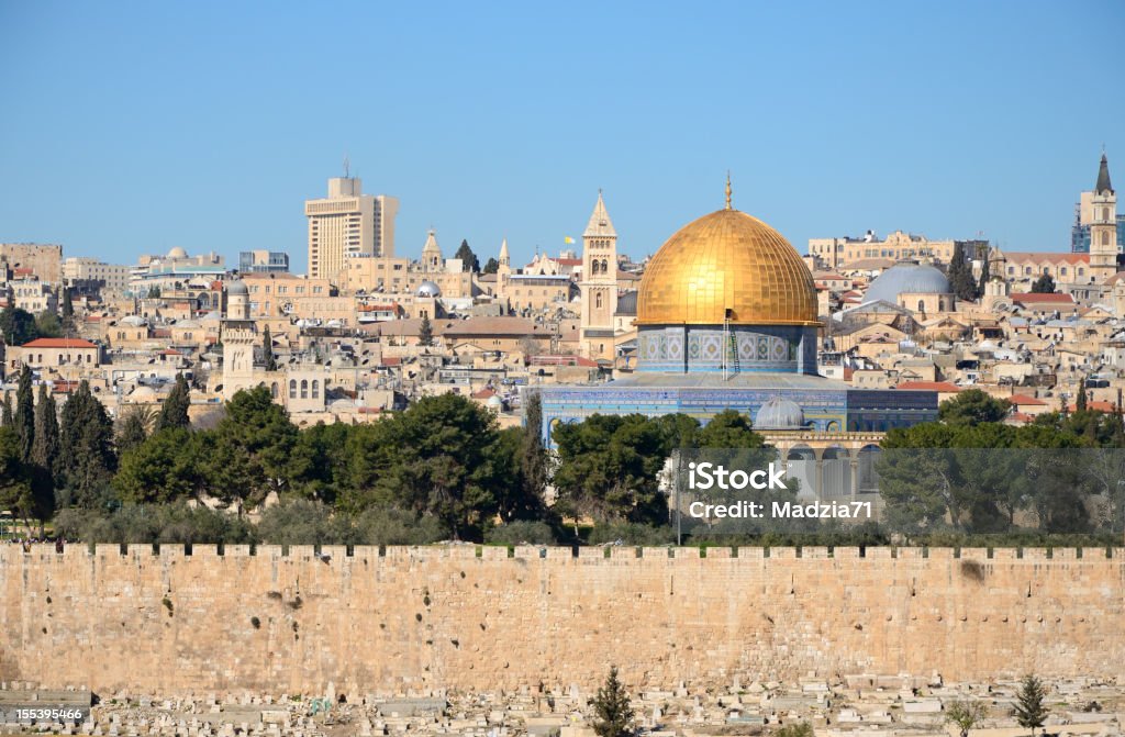 View of Jerusalem skyline from Mount of Olives - Royalty-free Jeruzalem Stockfoto