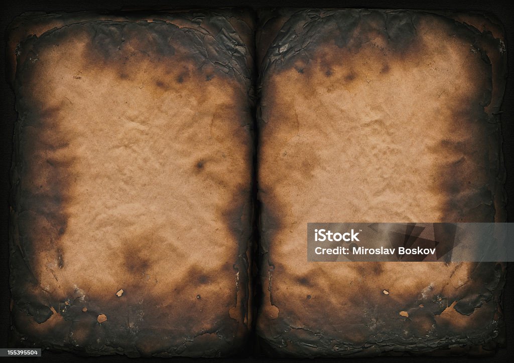 Antico fogli di carta bruciata Grunge di Texture ad alta risoluzione - Foto stock royalty-free di Bruciato