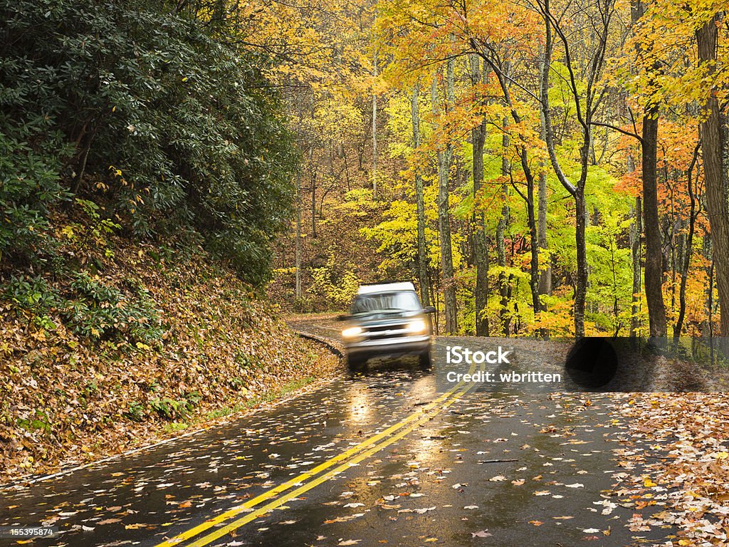 Cadena montañosa Smoky Mountains otoño carreteras serie - Foto de stock de Hoja libre de derechos
