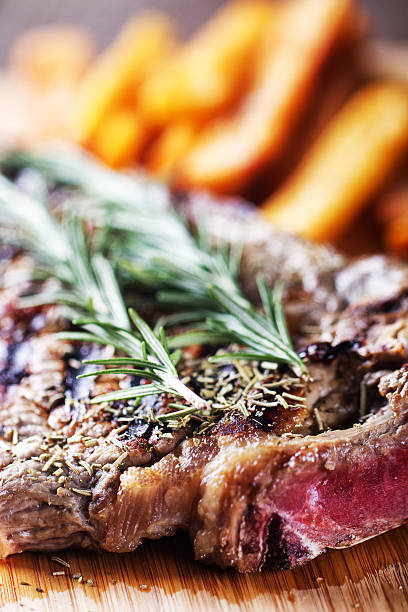 istock Grilled beefsteak with french fries 155395879