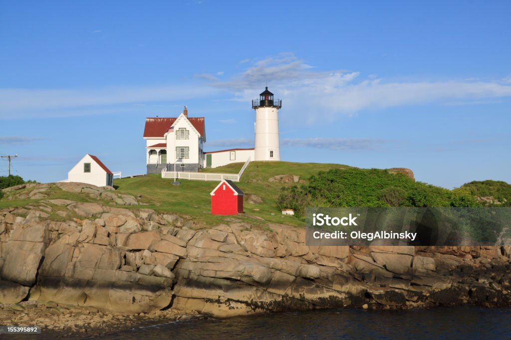 Cape Neddick (")" Nubble Lighthouse, York Maine. - Zbiór zdjęć royalty-free (Bez ludzi)