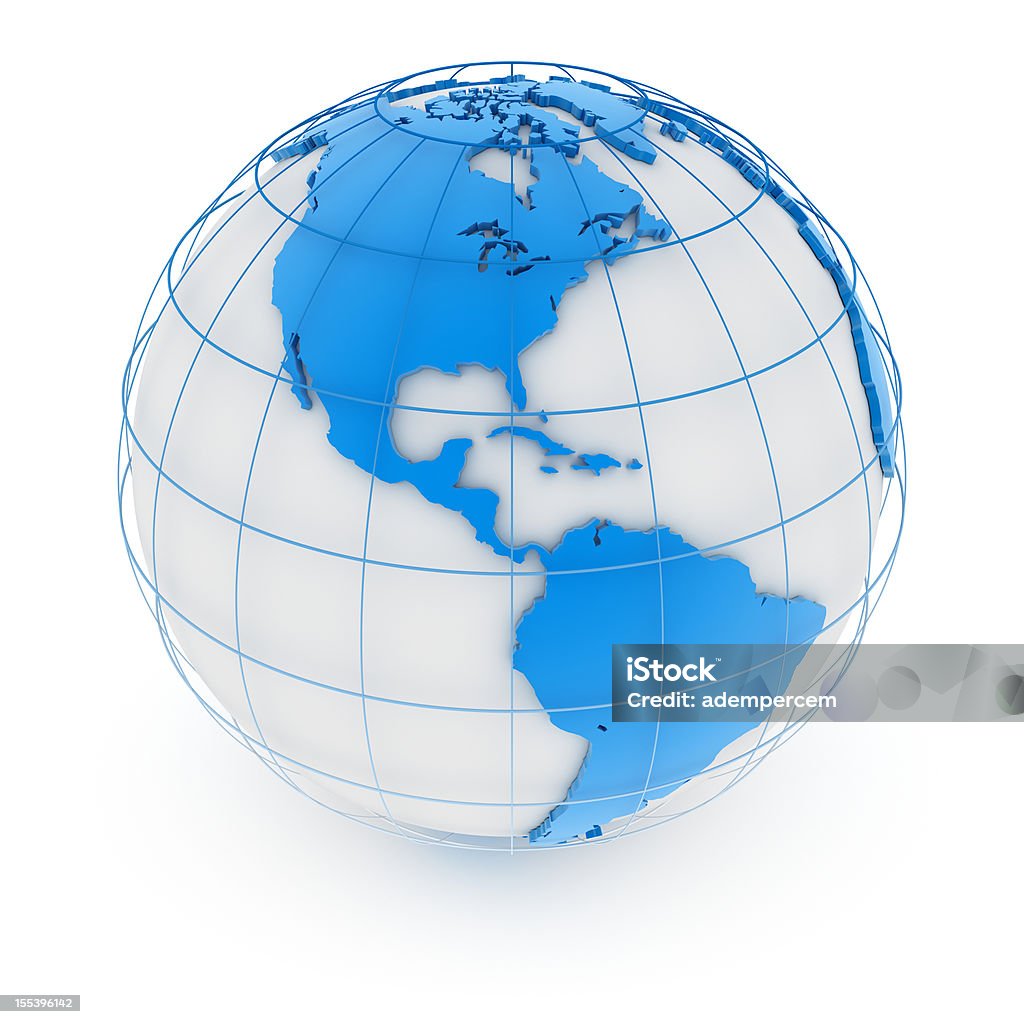 World Map World Map , America. Blue Stock Photo